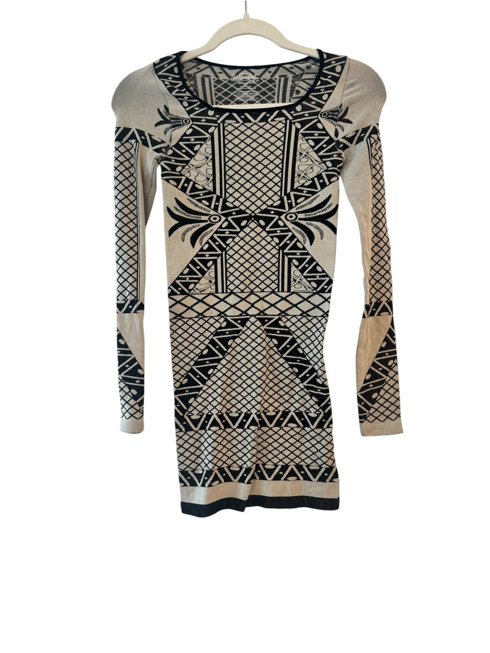 Free People Intimately Geometric Bodycon Long Sleeve Dress